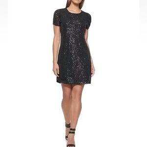 DKNY Sequin crew neck dress- worn‎ once. Retail 129